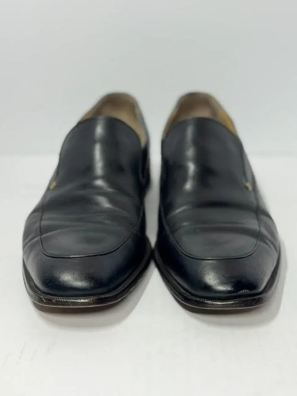 Bally Black Leather Slip-On Loafers Square Toe Dress Shoes Men’s 11D 10EU Italy